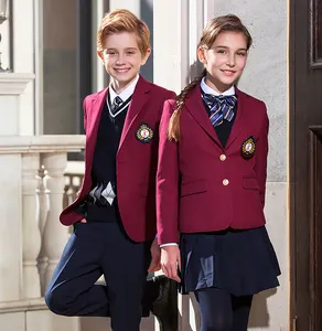 2022 trajes de invierno de estilo europeo personalizados, uniforme escolar para estudiantes de escuela primaria, abrigo escolar, chaqueta para niños