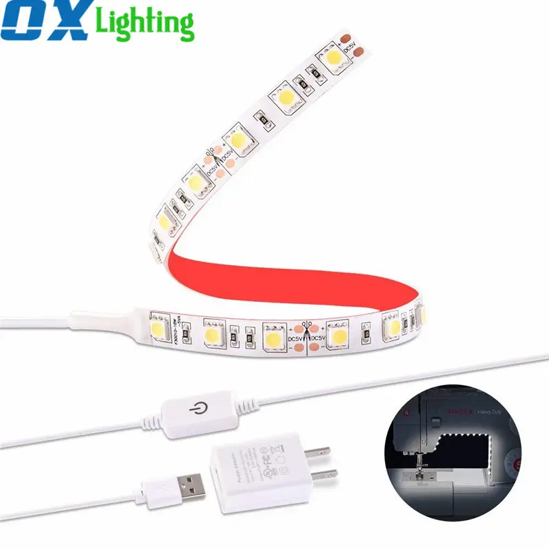Sewing Machine LED Strip Light Touch Dimmable 5V USB 5050 Flexible LED Strip for Sewing Machine