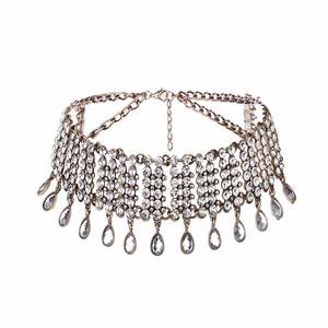 <span class=keywords><strong>Collar</strong></span> y colgante de cristal transparente de estilo bohemio, cadena doble de moda, abalorio de boda, Gargantilla, <span class=keywords><strong>Collar</strong></span> al por mayor - Product Image 2
