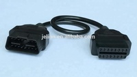 Cable de extensión J1962 OBD2, Conector de 16 pines macho a hembra, redondo