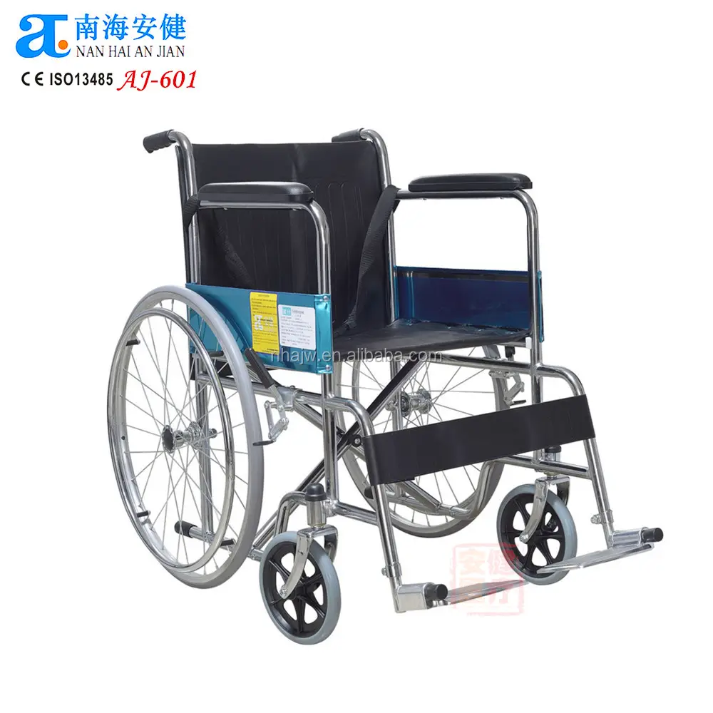 כיסא גלגלים עמיד פלדה מתקפל כלכלי זול סין פושאן AJ-601 בדובאי