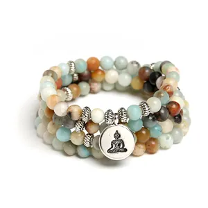 Bracelet bouddha Amazonite 2018 perles, accessoires des plus populaires france, 108 perles Mala, prix utilisé par compétition, livraison gratuite