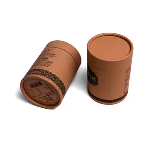 Round cardboard gift container kraft paper tube packaging box
