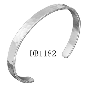 Personnalisé 925 ster argent plaqué Or braccialetto bijoux marteau martelé bracelet manchette bracelet ensemble - Product Image 4