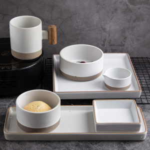 Korea Style White Simple Porcelain <strong>Dinnerware</strong> <strong>Set</strong> Includes Rice Dish Plate - Product Image 6