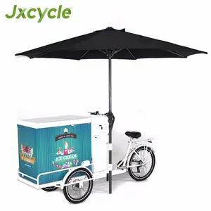 Jxcycle新款设计冰淇淋太阳能自行车，带电池冰柜