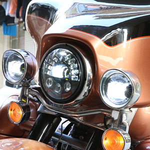 Chrome 4.5 inch <span class=keywords><strong>LED</strong></span> Sương Mù Ánh sáng bên ngoài bìa <span class=keywords><strong>Bracket</strong></span> 4.5 "Sương Mù Ánh sáng chủ đối với Harley xe máy - Product Image 5