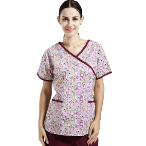 Nuovo Stile ANNO Set di Divise Mediche per Donne Uniformi Ospedaliere con Scollo a V Stampa Cartoon Uniforme <span class=keywords><strong>da</strong></span> Medico e Infermiere - Product Image 4