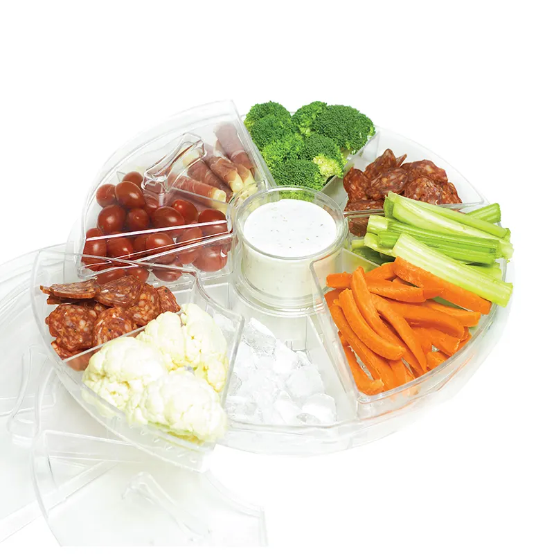 Food Serving Party Platter Dry Fruit Tray With Lid And Compartments