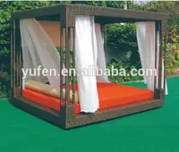 Muebles de Jardín de aluminio, ratán, cama de cabana para exteriores