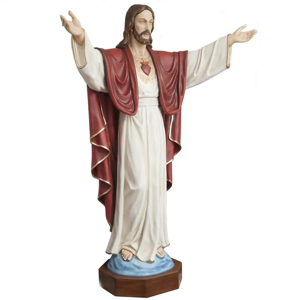 सबसे अच्छा चर्च जीवन आकार polyresin कैथोलिक धार्मिक मूर्तिकला शीसे रेशा यीशु मसीह प्रतिमा इनडोर