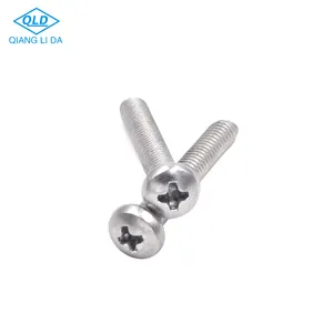 GB823 SUS small pan head cross fitting full thread machine screw