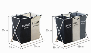 X a forma di Pieghevole Sporchi Cesto della <span class=keywords><strong>biancheria</strong></span> Organizer Stampato Pieghevole Tre Griglia Casa Paniere Della Lavanderia Sorter Cesto della <span class=keywords><strong>biancheria</strong></span> - Product Image 3