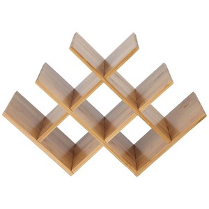 Elegante encimera moderna para el hogar, estante para vino, forma de mariposa, madera de bambú, 8 botellas, estante de almacenamiento para mesa - Product Image 5