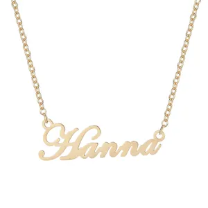 SJ Jewelry Supplier Hot Sale Custom Name Necklace Yellow Gold Plating Eco-Friendly Brass High Polish Personalized Gift