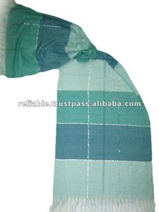VISBBK été nouvelle mode Logo personnalisé Long carré 100% fil de viscose teint écharpe pour femmes - Product Image 2