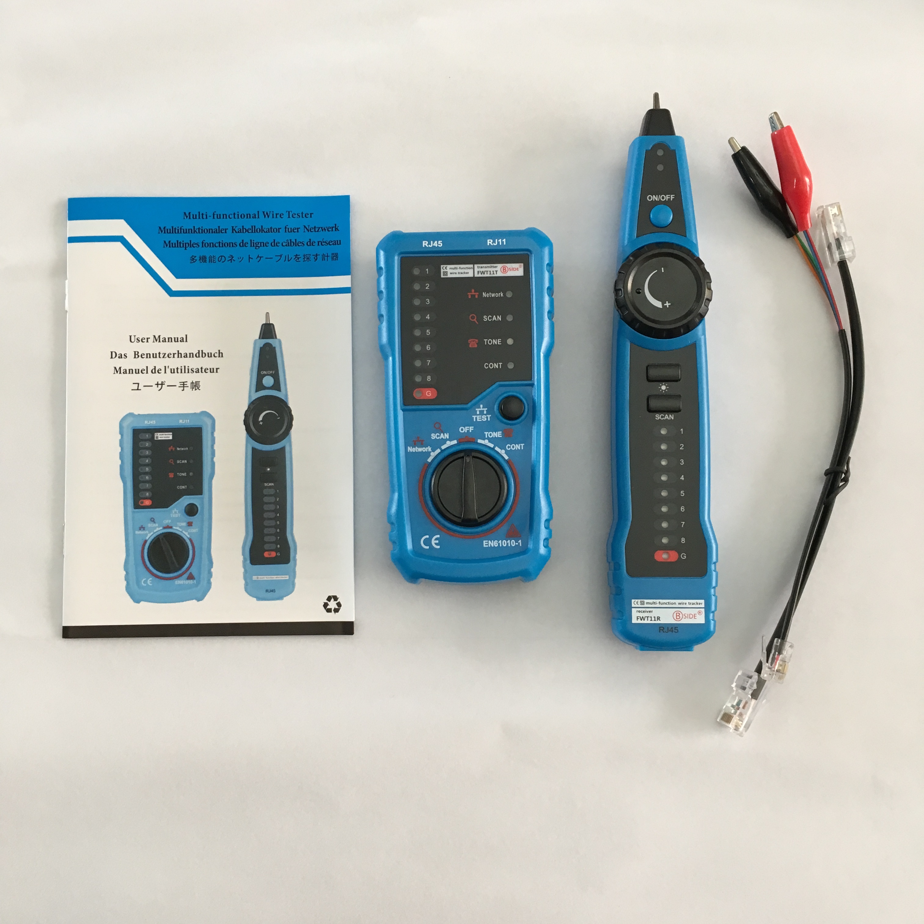 Многофункциональный тестер проводов BSIDE FWT11, прибор для обнаружения неисправностей сетевого телефонного кабеля RJ45 RJ11