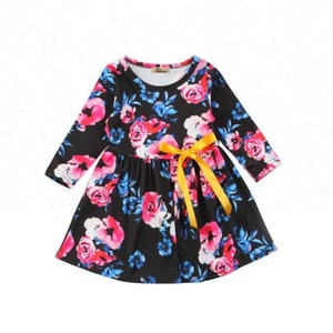 Wholesale China boutique children clothing kids clothes sets floral baby girls party dress design - Product Image 1