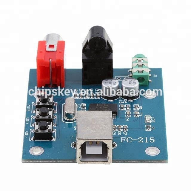 PCM2704USB carte son DAC décodeur USB entrée coaxial fiber de HIFI carte son décodeur