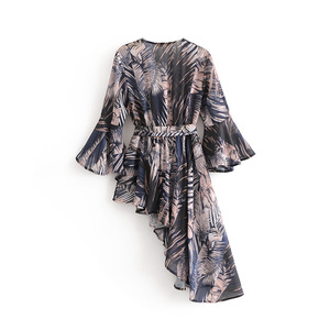 Bohemio <span class=keywords><strong>de</strong></span> verano nueva <span class=keywords><strong>de</strong></span> moda <span class=keywords><strong>de</strong></span> las mujeres V profunda irregular vestido sexy - Product Image 2