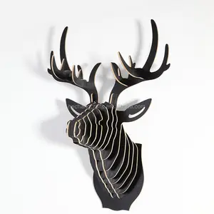 Deer Head, Design Wooden Animal Head For Office Decorating