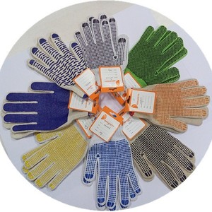 7g polyester natural cotton knitted string blue points pvc <span class=keywords><strong>on</strong></span> Palm Gloves safety <span class=keywords><strong>work</strong></span> (DKP153) - Product Image 6