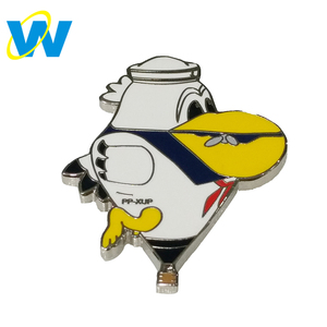Suministro de fabricante de pines de esmalte duro de gaviota pájaro Pin de solapa de Metal placa - Product Image 2