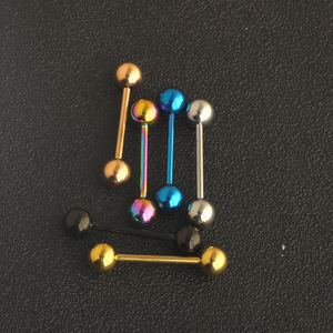 Bijoux en acier inoxydable pour femmes, boule d'haltère, anneaux de langue, barres de perçage, mamelons, barre droite, - Product Image 6