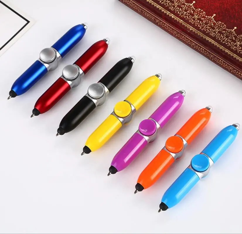 Mini Hand Cute Spinner Stylus LED Pen Twist Action Spin Between Thumb And Middle Finger Multifunctional Spin Pen
