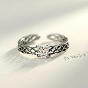 <span class=keywords><strong>Anello</strong></span> CZCITY Vintage in <span class=keywords><strong>Argento</strong></span> Sterling <span class=keywords><strong>925</strong></span> con Zirconia Cubica Nera Taglio Princess 5A - Product Image 5