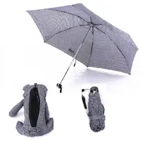 Oso de peluche bolsa de embalaje pequeño Mini paraguas plegable para niño con pata de gallo de impresión
