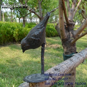 Piccola ghisa rivestita in polvere statuetta resistente alle intemperie Mini passero decorativo per la casa e <span class=keywords><strong>il</strong></span> giardino in metallo fatto a mano - Product Image 2