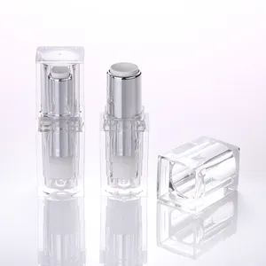 12.1mm empty plastic square clear lipstick tubes