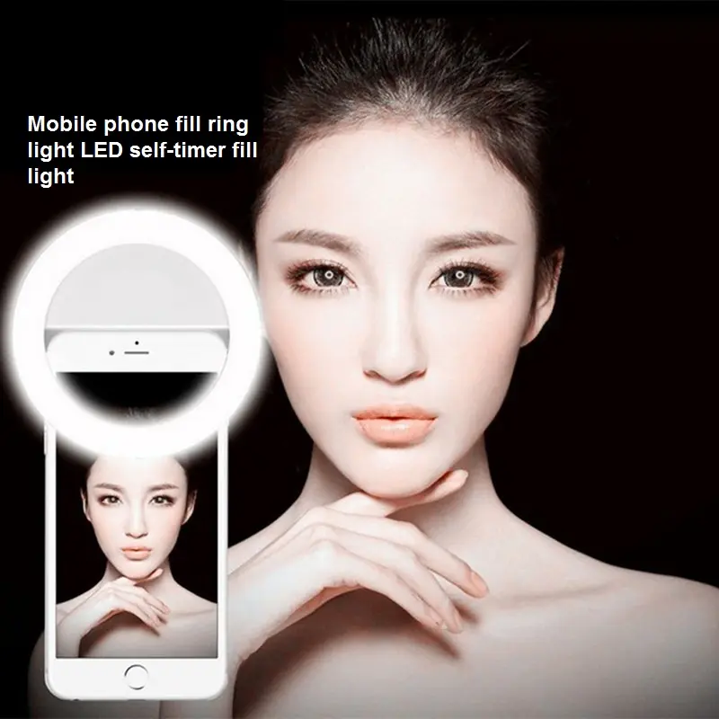 Baterai AAA Ponsel Fill Cincin Cahaya LED Self-Timer Lampu Flash Kecantikan Wanita Jangkar Self-Timer artefak Selfie Cahaya
