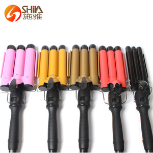 Nouveau LCD Triple Trionda Cheveux Curling Conception Magique 100 Céramique Fer À Onduler Tong Teleshop Beauté et Soins Personnels Équipement De Salon - Product Image 1
