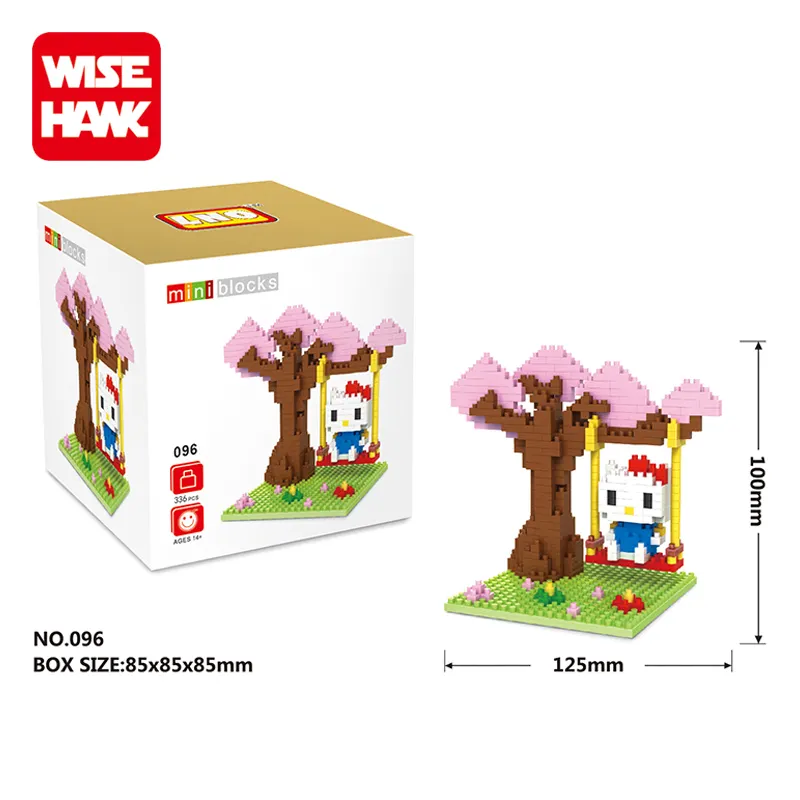 Wisehawk मिनी प्लास्टिक बिल्डिंग ब्लॉक खिलौना जापान हैलो किट्टी चीनी खिलौना निर्माताओं