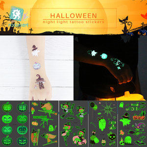 Nuovo incandescente il viso scuro del fumetto adesivo del tatuaggio del giorno del cranio morto tatuaggio temporaneo per le decorazioni di Halloween adesivi - Product Image 4