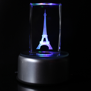 คลาสสิกที่กำหนดเอง 3D เลเซอร์แกะสลัก EIFFEL Tower คริสตัล Cube สำหรับ Tousirst ของที่ระลึกของขวัญ - Product Image 4
