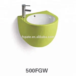 Lavabo sanitário de cerâmica, lavabo de cerâmica tamanho grande verde pia do banheiro