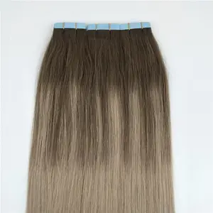 批发胶带在头发扩展高品质 ombre balayage 欧洲磁带头发延长突出俄罗斯头发扩展