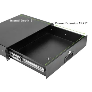 High Quality And World Widely Use 1 Space 1U 19" Locking Lockable Deep Rack Mount Drawer DJ Rack Case Equipment