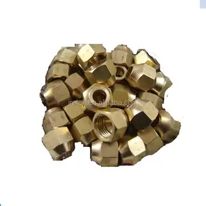 Customized Brass Flare Nut 1/4'' 3/8'' 1/2'' 5/8'' 3/4'' Coupling Nuts M3 M4 Threads Hex Head Type Refrigeration Copper Tube