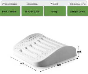 Breathable Soft White Latex <strong>Back</strong> Cushion <strong>for</strong> Office Chair <strong>for</strong> Reading &amp; <strong>Bed</strong> <strong>Rest</strong> - Product Image 3
