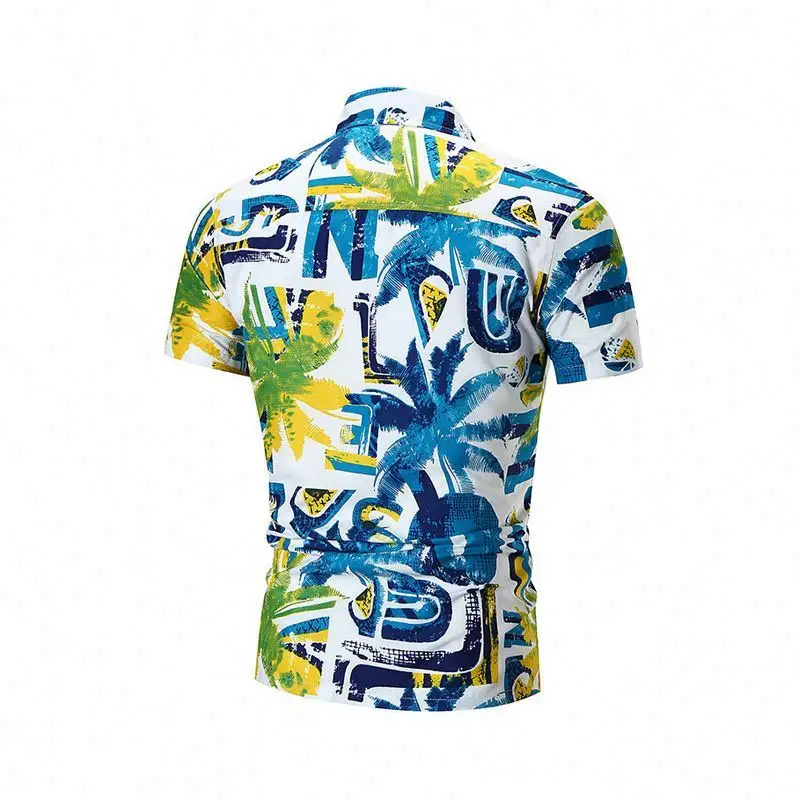 Çin üretici hawaii gömlek yaz üstleri yeni bluz kısa kollu hızlı kuru erkek gömlek Hawaiian plaj kıyafeti için