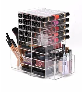 Hefei Yageli 360 degree rotating Acrylic Rotating Makeup Organizer lipstick tower