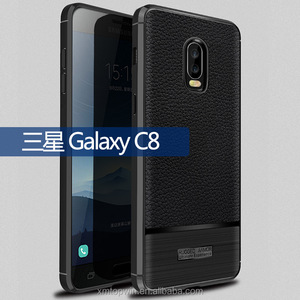 BÁN NEW! chất lượng cao Litchi Grain TPU Điện Thoại Trở Lại Case <span class=keywords><strong>Cover</strong></span> Cho Samsung Galaxy <span class=keywords><strong>C8</strong></span> - Product Image 2
