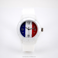 Montre à bracelet en silicone de nouvelle conception, vente chaude, montre avec différents drapeaux, montre-bracelet