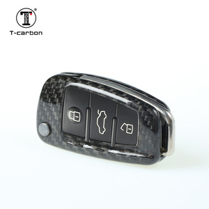 T-carbon-Funda de fibra de carbono para <span class=keywords><strong>llave</strong></span> de coche, accesorios para <span class=keywords><strong>Audi</strong></span> <span class=keywords><strong>A3</strong></span>, diseño a la moda - Product Image 5