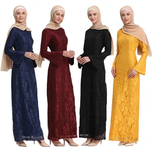 Produttore Di Cina Eid Ramadan Alla Moda di Spessore Baju Kurung Del Merletto Del Progettista Da Sposa Marocchina Caftani