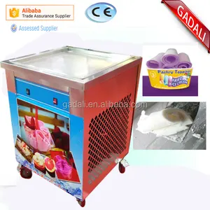 Venta caliente solo cuadrado plana pan frito máquina de helado, helado tailandés máquina (ZQR500)